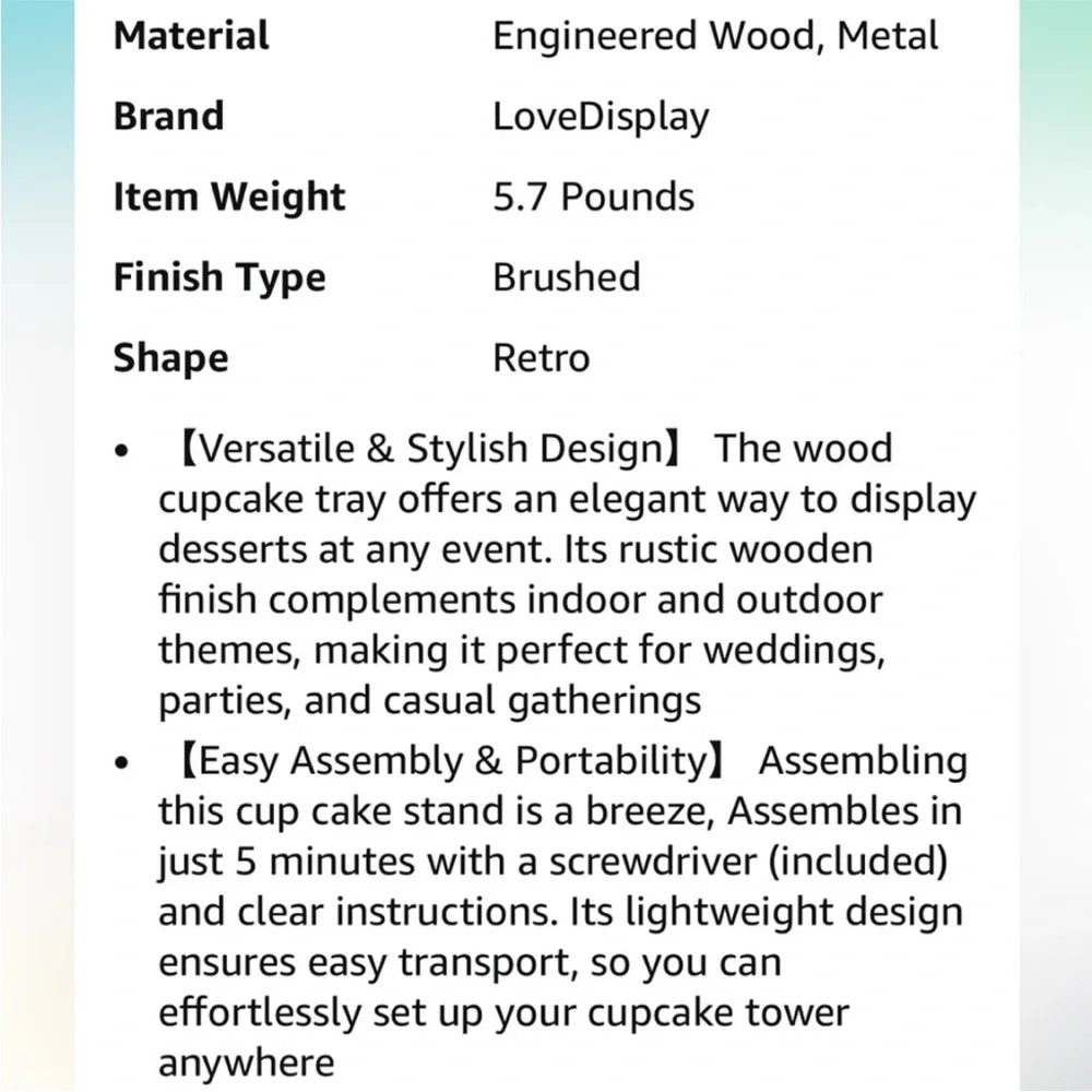 Three-Tier Wooden Cupcake Stand